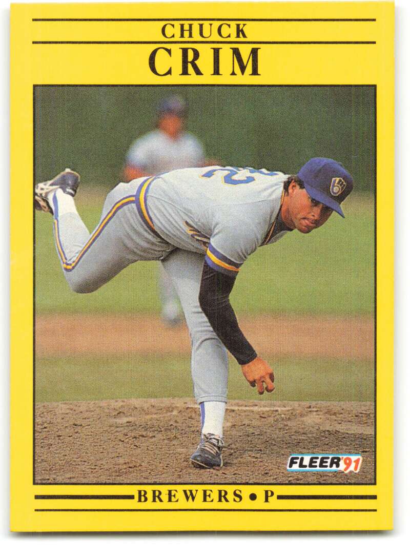1991 Fleer Baseball #579 Chuck Crim Milwaukee Brewers Image 1