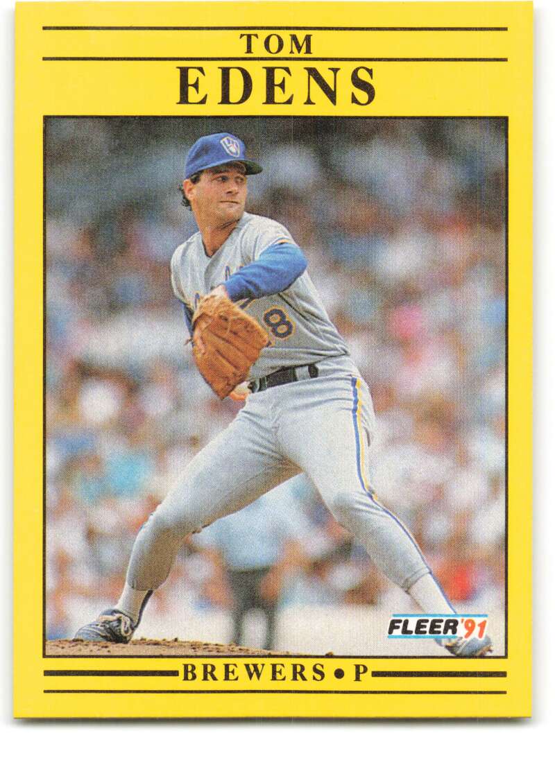 1991 Fleer Baseball #582 Tom Edens RC Rookie Milwaukee Brewers Image 1