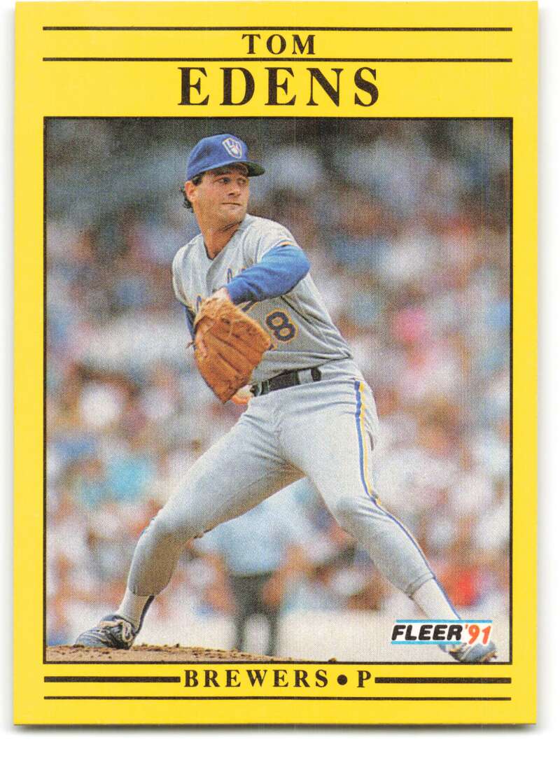 1991 Fleer Baseball #582 Tom Edens  RC Rookie Milwaukee Brewers  Image 1