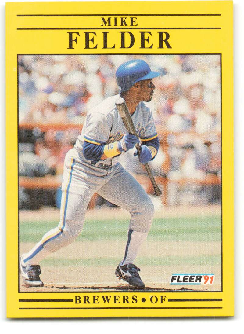 1991 Fleer Baseball #583 Mike Felder Milwaukee Brewers Image 1