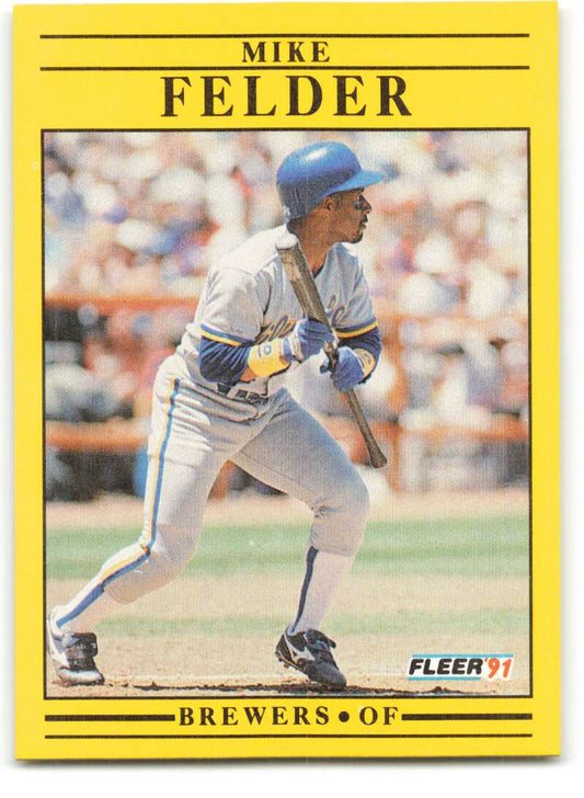 1991 Fleer Baseball #583 Mike Felder  Milwaukee Brewers  Image 1