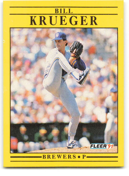 1991 Fleer Baseball #588 Bill Krueger  Milwaukee Brewers  Image 1