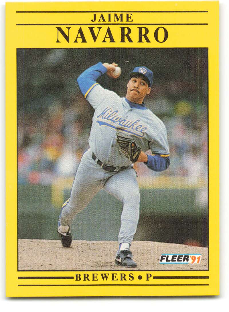 1991 Fleer Baseball #592 Jaime Navarro Milwaukee Brewers Image 1