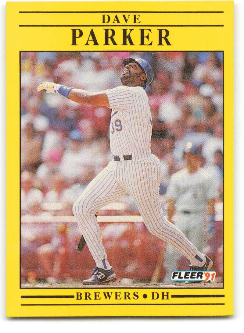 1991 Fleer Baseball #593 Dave Parker Milwaukee Brewers Image 1