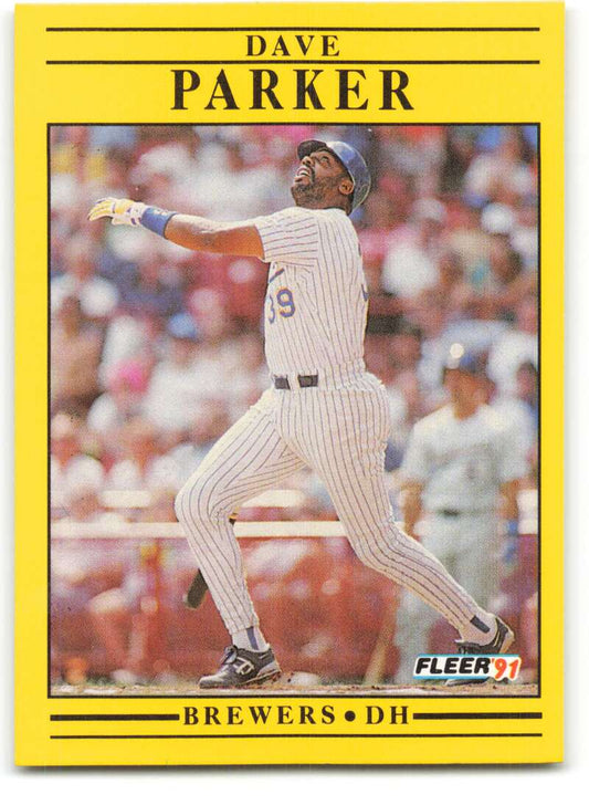 1991 Fleer Baseball #593 Dave Parker  Milwaukee Brewers  Image 1