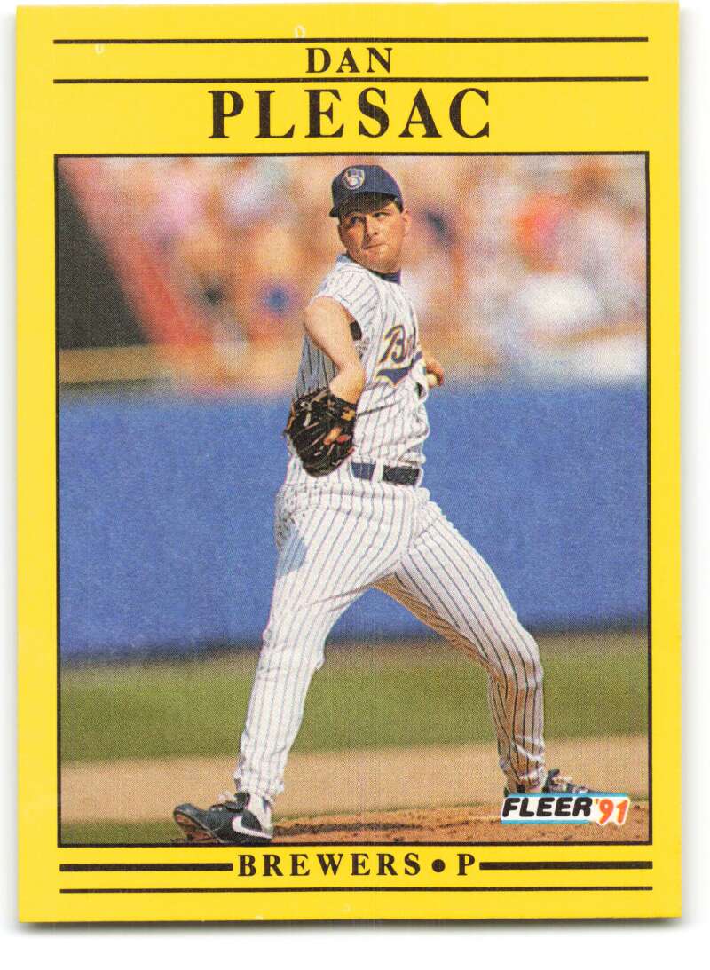 1991 Fleer Baseball #594 Dan Plesac Milwaukee Brewers Image 1