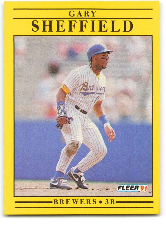 1991 Fleer Baseball #596 Gary Sheffield  Milwaukee Brewers  Image 1