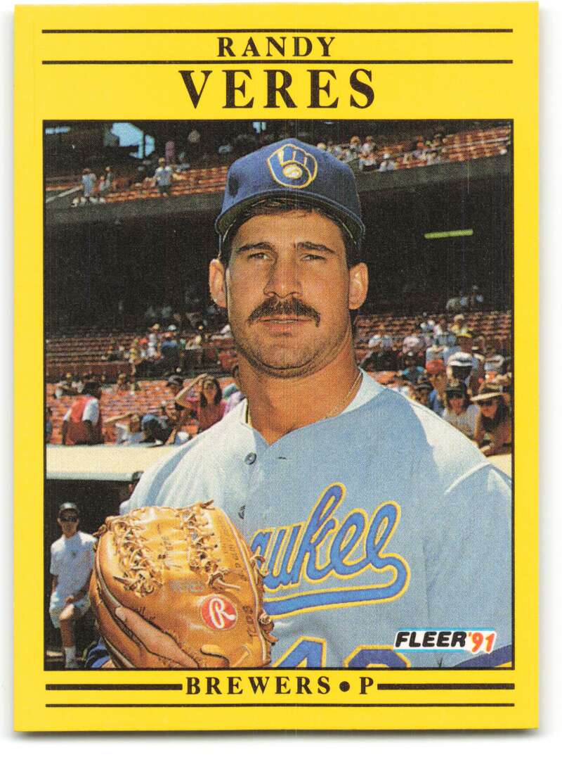 1991 Fleer Baseball #600 Randy Veres Milwaukee Brewers Image 1