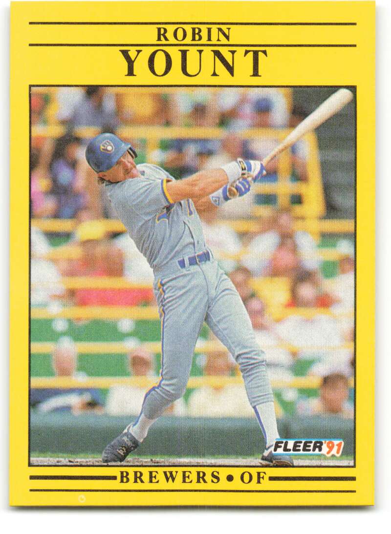 1991 Fleer Baseball #601 Robin Yount Milwaukee Brewers Image 1