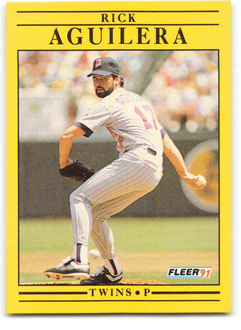 1991 Fleer Baseball #602 Rick Aguilera Minnesota Twins Image 1