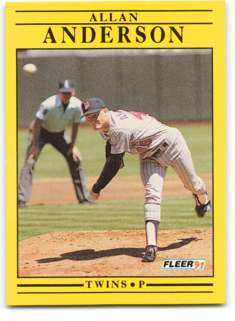 1991 Fleer Baseball #603 Allan Anderson Minnesota Twins Image 1