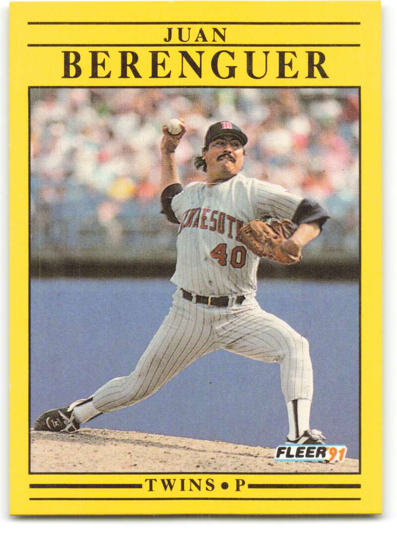 1991 Fleer Baseball #604 Juan Berenguer Minnesota Twins Image 1