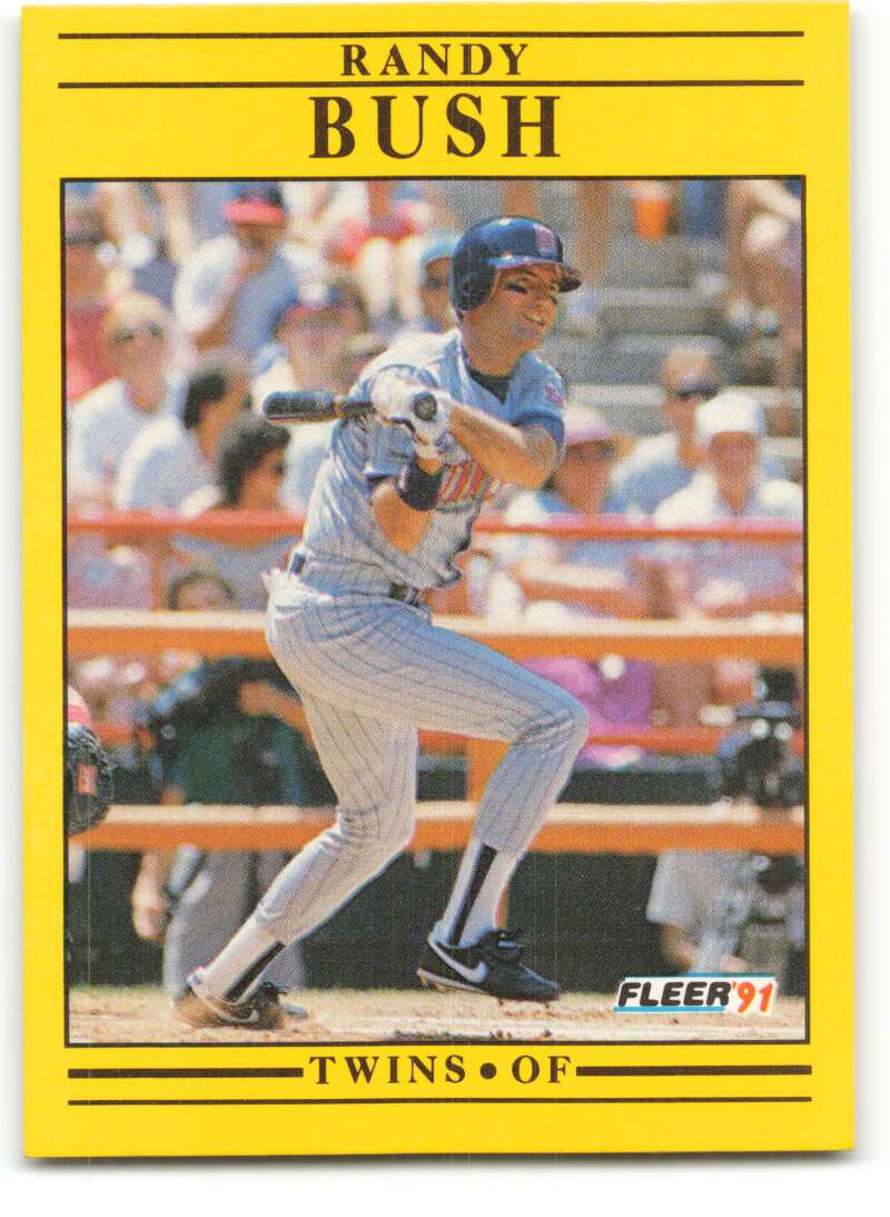 1991 Fleer Baseball #605 Randy Bush Minnesota Twins Image 1