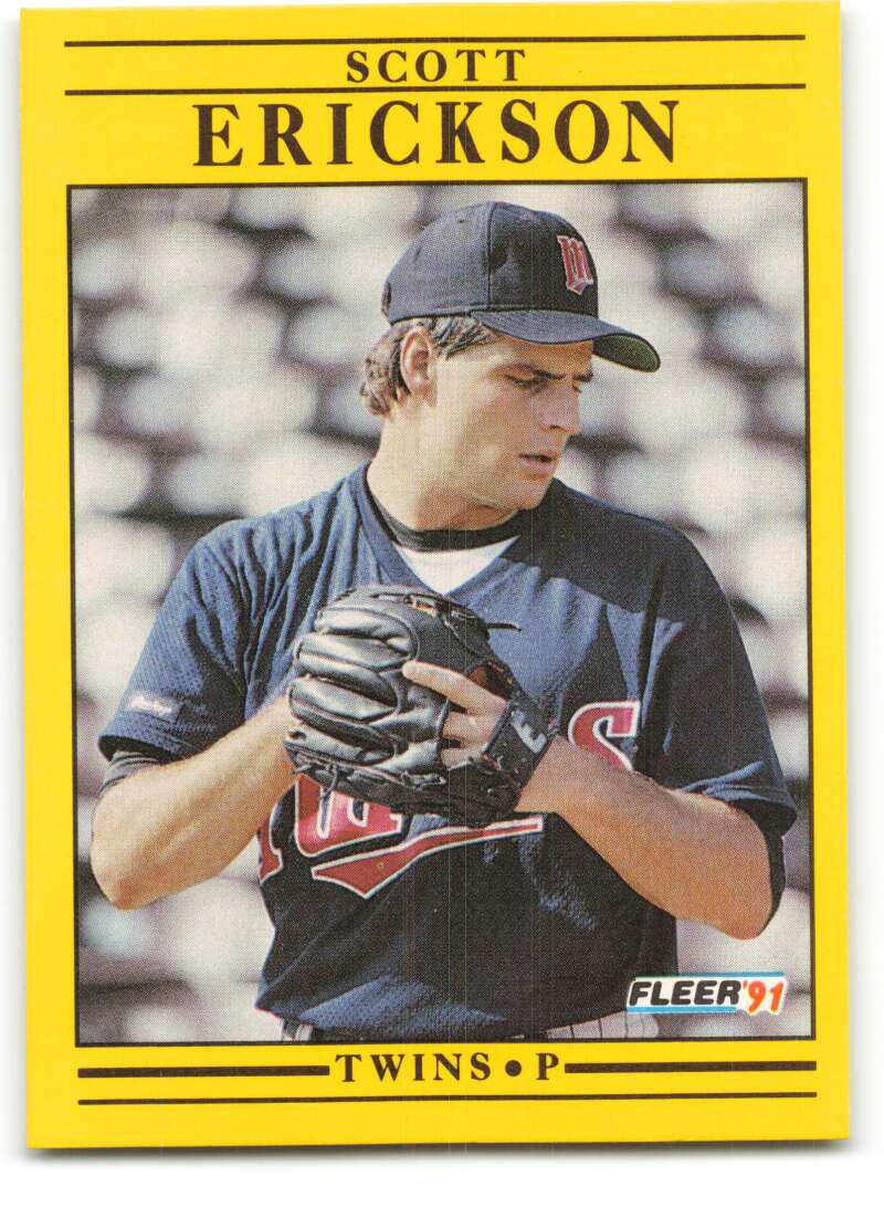 1991 Fleer Baseball #608 Scott Erickson Minnesota Twins Image 1
