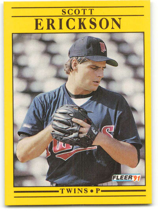 1991 Fleer Baseball #608 Scott Erickson  Minnesota Twins  Image 1