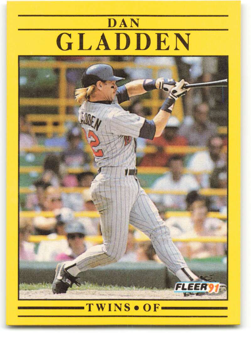 1991 Fleer Baseball #611 Dan Gladden Minnesota Twins Image 1