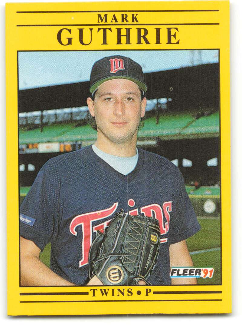 1991 Fleer Baseball #612 Mark Guthrie Minnesota Twins Image 1
