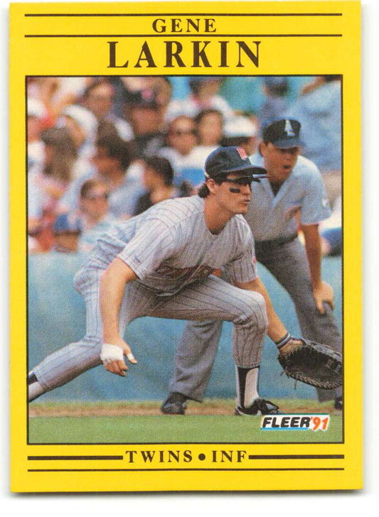 1991 Fleer Baseball #615 Gene Larkin  Minnesota Twins  Image 1