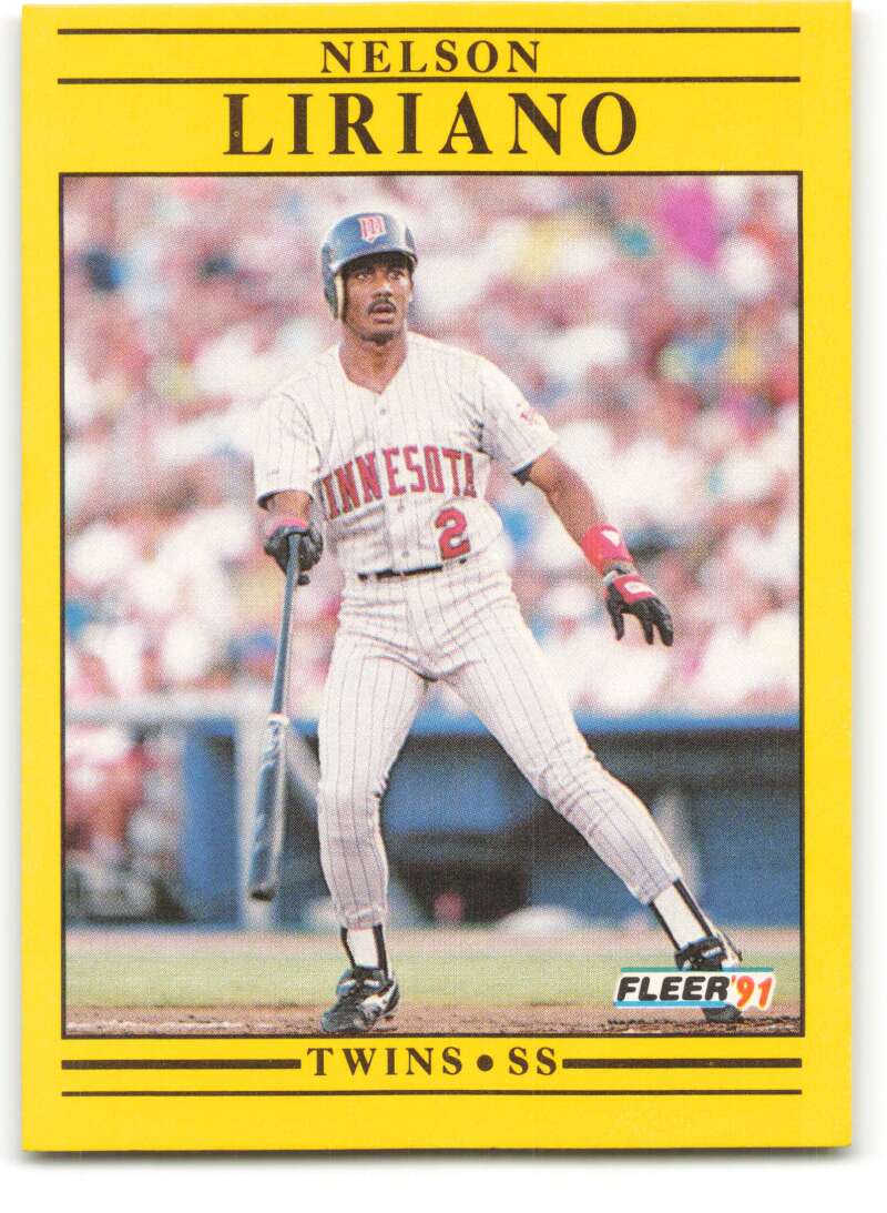 1991 Fleer Baseball #617 Nelson Liriano Minnesota Twins Image 1