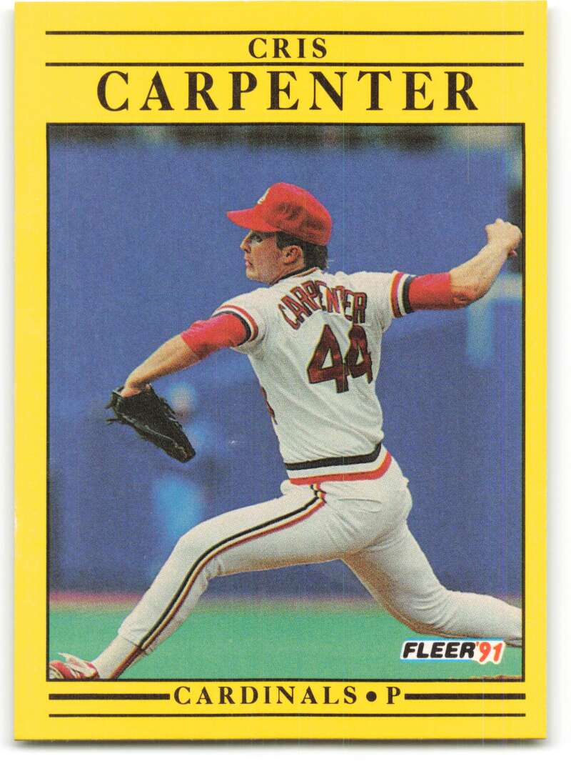 1991 Fleer Baseball #628 Cris Carpenter St. Louis Cardinals Image 1