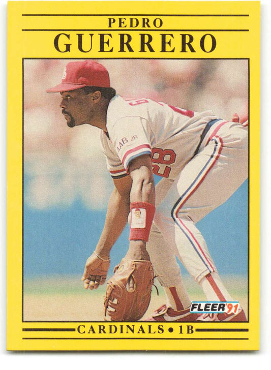 1991 Fleer Baseball #634 Pedro Guerrero ERR  St. Louis Cardinals  Image 1