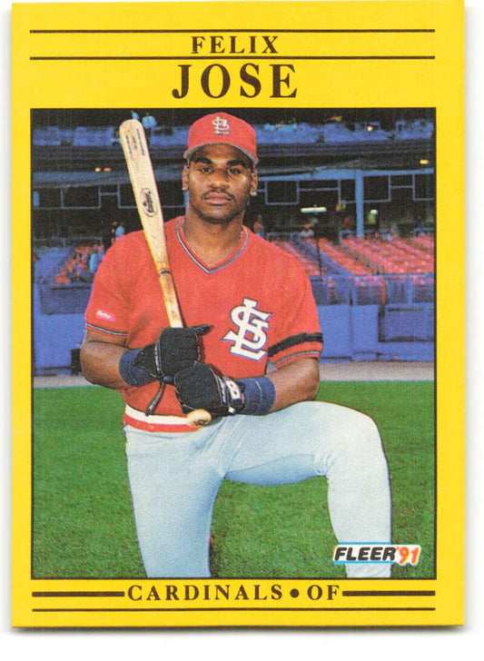 1991 Fleer Baseball #636 Felix Jose  St. Louis Cardinals  Image 1