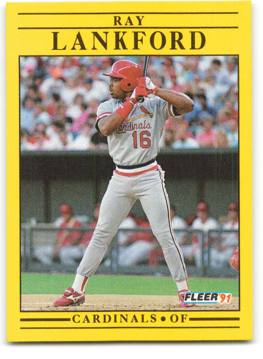 1991 Fleer Baseball #637 Ray Lankford  St. Louis Cardinals  Image 1
