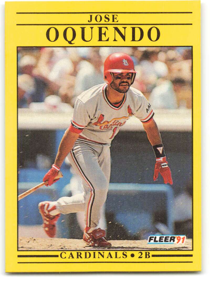 1991 Fleer Baseball #640 Jose Oquendo St. Louis Cardinals Image 1
