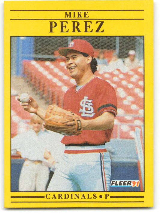 1991 Fleer Baseball #643 Mike Perez  RC Rookie St. Louis Cardinals  Image 1
