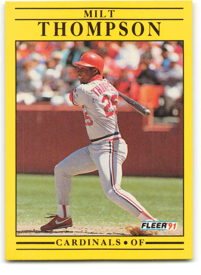 1991 Fleer Baseball #649 Milt Thompson St. Louis Cardinals Image 1