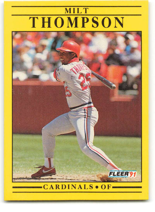 1991 Fleer Baseball #649 Milt Thompson  St. Louis Cardinals  Image 1