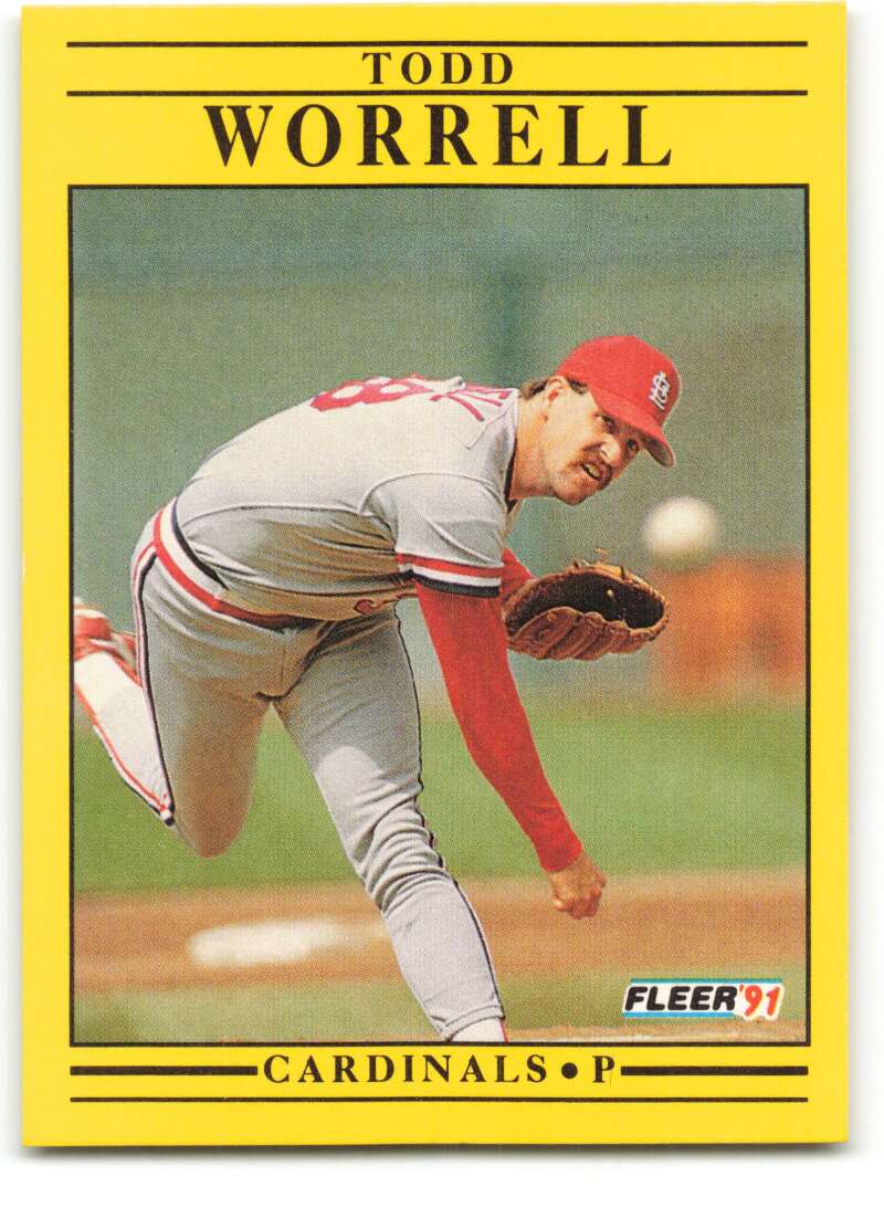 1991 Fleer Baseball #653 Todd Worrell St. Louis Cardinals Image 1