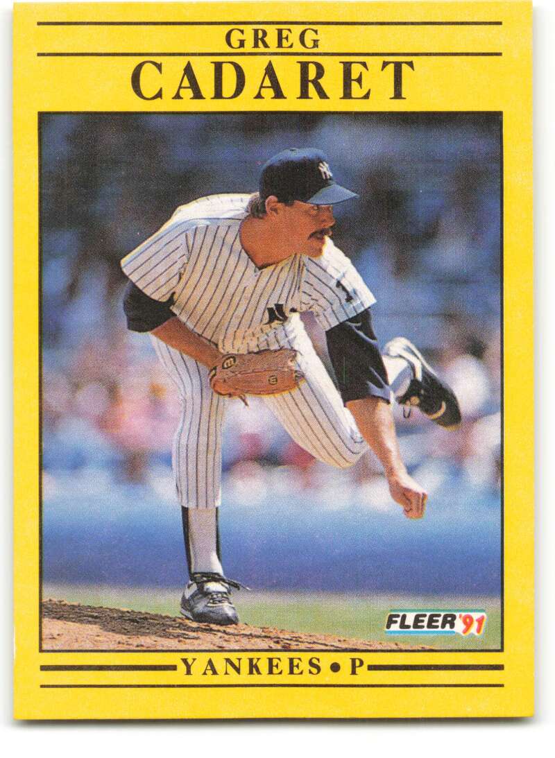 1991 Fleer Baseball #658 Greg Cadaret New York Yankees Image 1