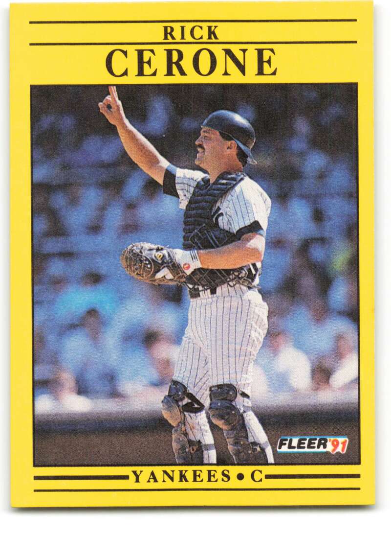 1991 Fleer Baseball #660 Rick Cerone New York Yankees Image 1