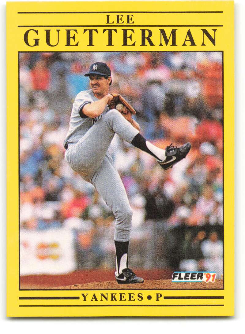 1991 Fleer Baseball #664 Lee Guetterman New York Yankees Image 1
