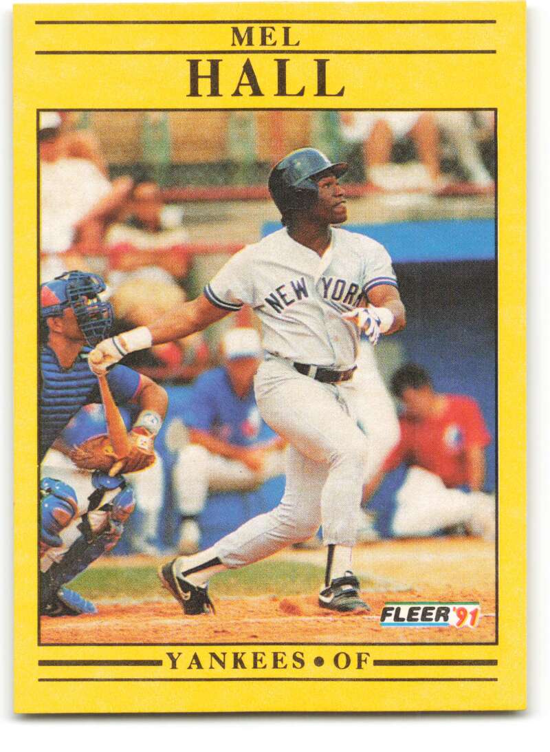 1991 Fleer Baseball #665 Mel Hall New York Yankees Image 1