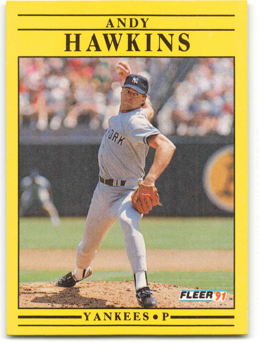 1991 Fleer Baseball #666 Andy Hawkins  New York Yankees  Image 1