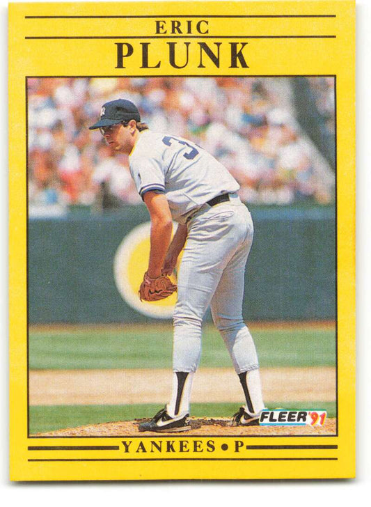 1991 Fleer Baseball #676 Eric Plunk  New York Yankees  Image 1