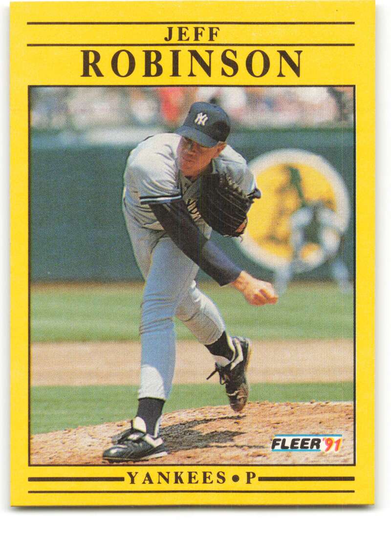 1991 Fleer Baseball #678 Jeff Robinson New York Yankees Image 1