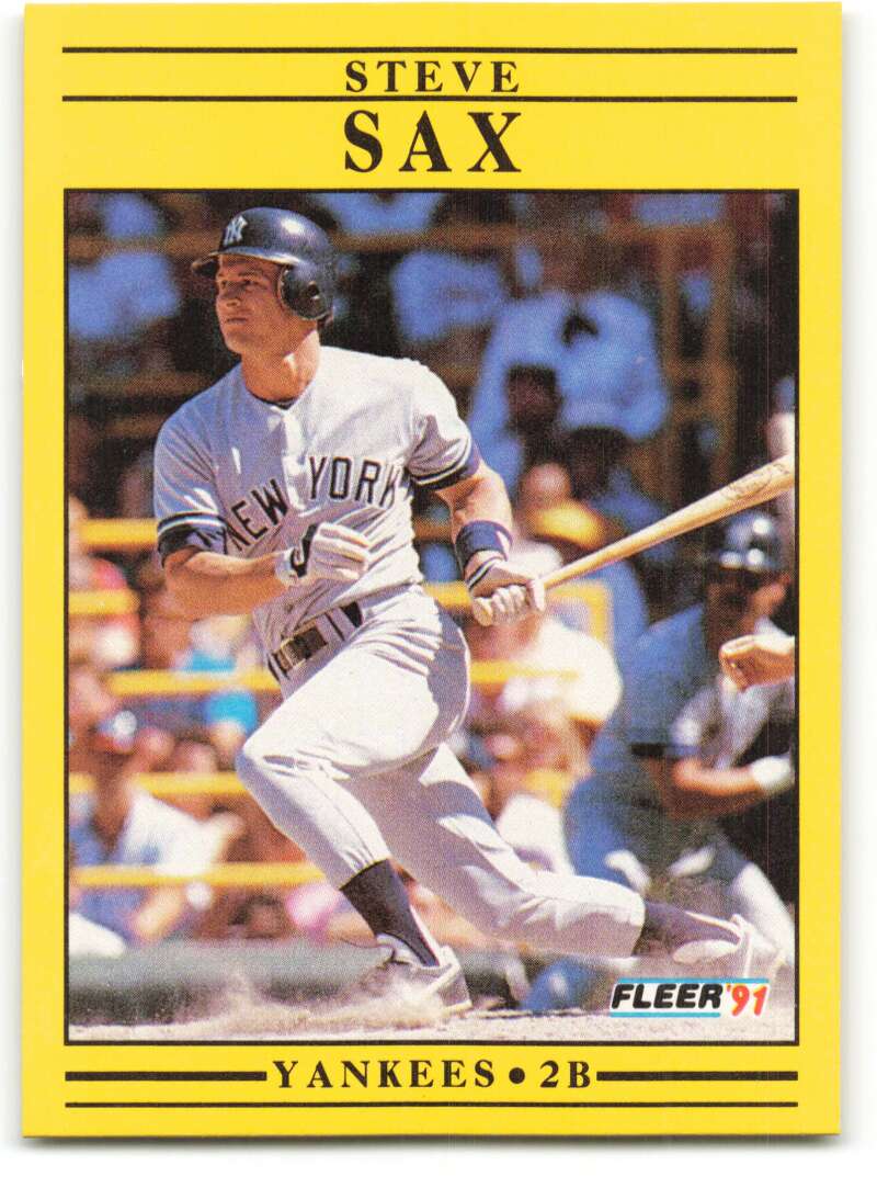 1991 Fleer Baseball #679 Steve Sax New York Yankees Image 1