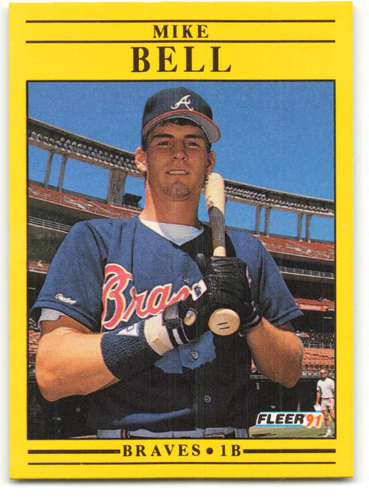 1991 Fleer Baseball #682 Mike Bell  RC Rookie Atlanta Braves  Image 1