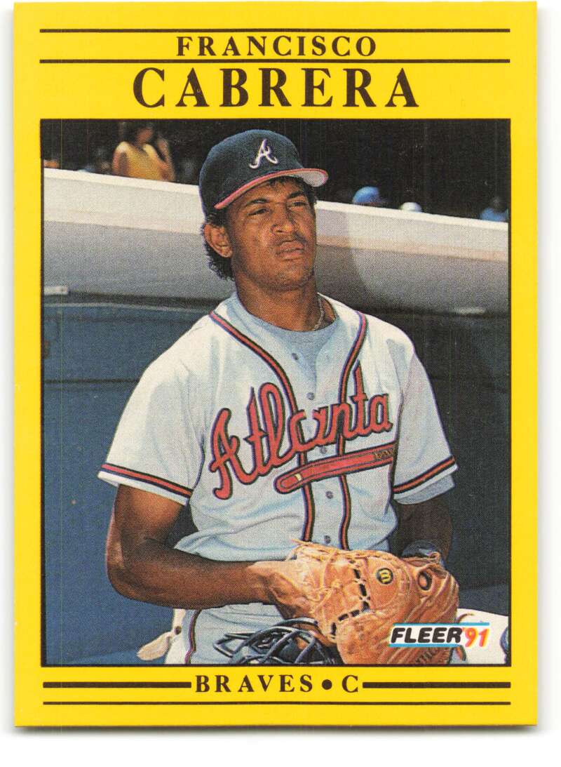 1991 Fleer Baseball #684 Francisco Cabrera UER Atlanta Braves Image 1