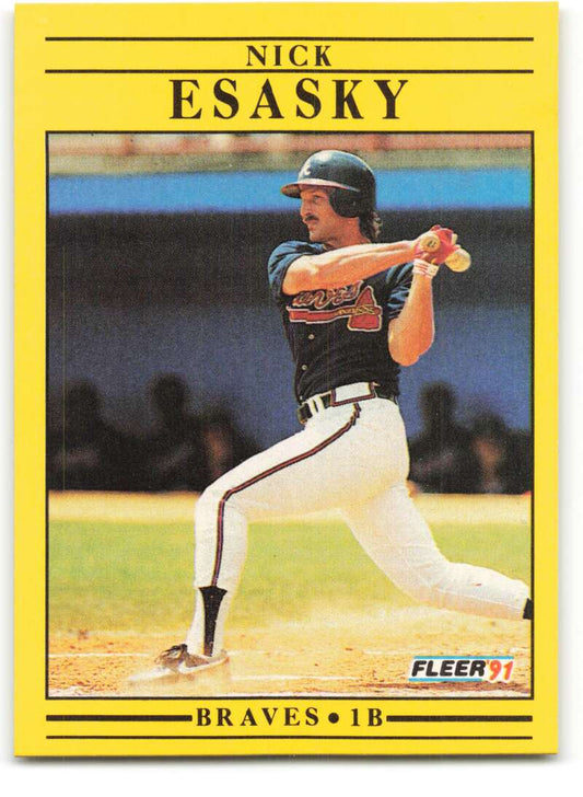 1991 Fleer Baseball #687 Nick Esasky  Atlanta Braves  Image 1