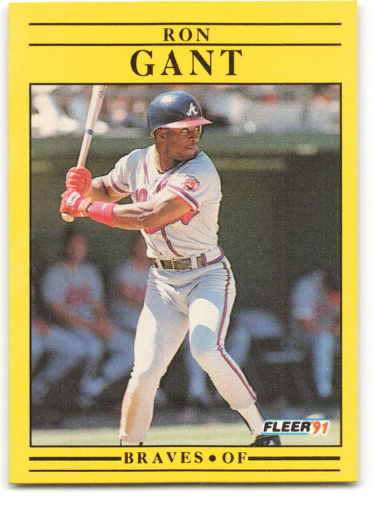 1991 Fleer Baseball #688 Ron Gant  Atlanta Braves  Image 1
