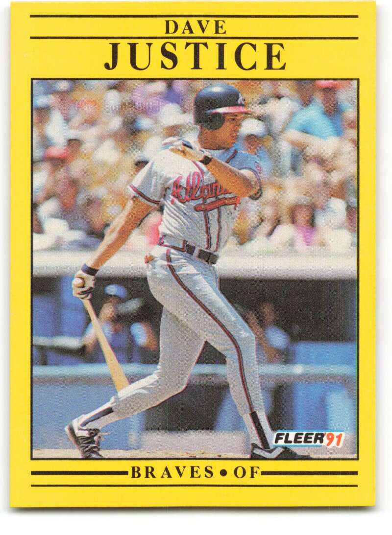 1991 Fleer Baseball #693 David Justice Atlanta Braves Image 1