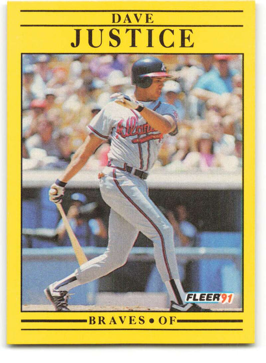 1991 Fleer Baseball #693 David Justice  Atlanta Braves  Image 1