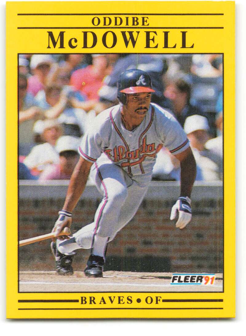 1991 Fleer Baseball #697 Oddibe McDowell Atlanta Braves Image 1