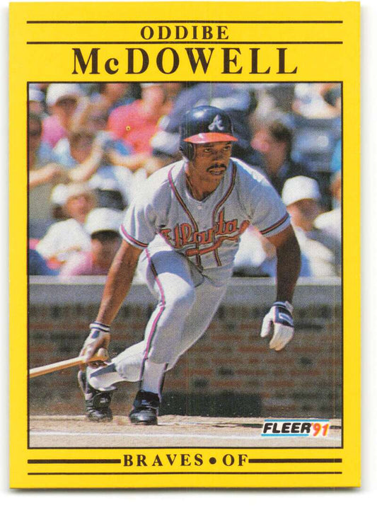 1991 Fleer Baseball #697 Oddibe McDowell  Atlanta Braves  Image 1