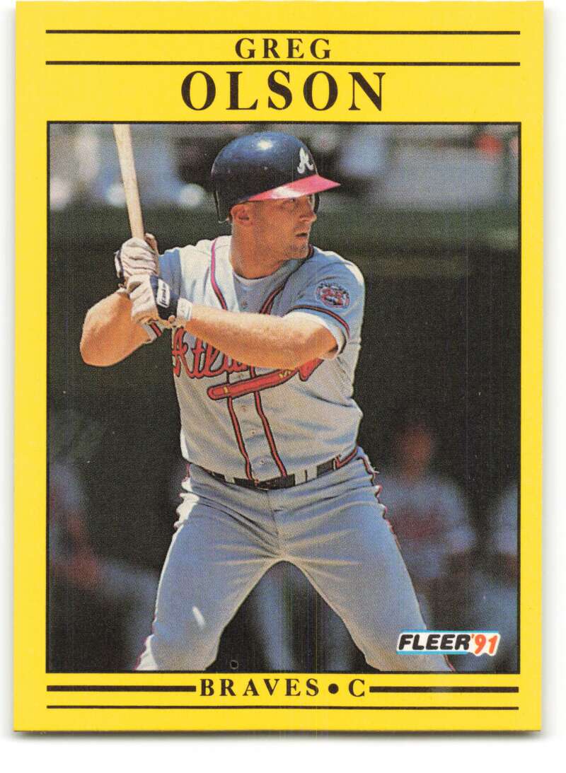 1991 Fleer Baseball #698 Greg Olson Atlanta Braves Image 1