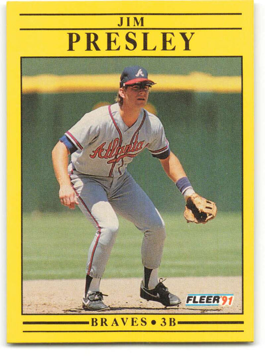 1991 Fleer Baseball #700 Jim Presley  Atlanta Braves  Image 1